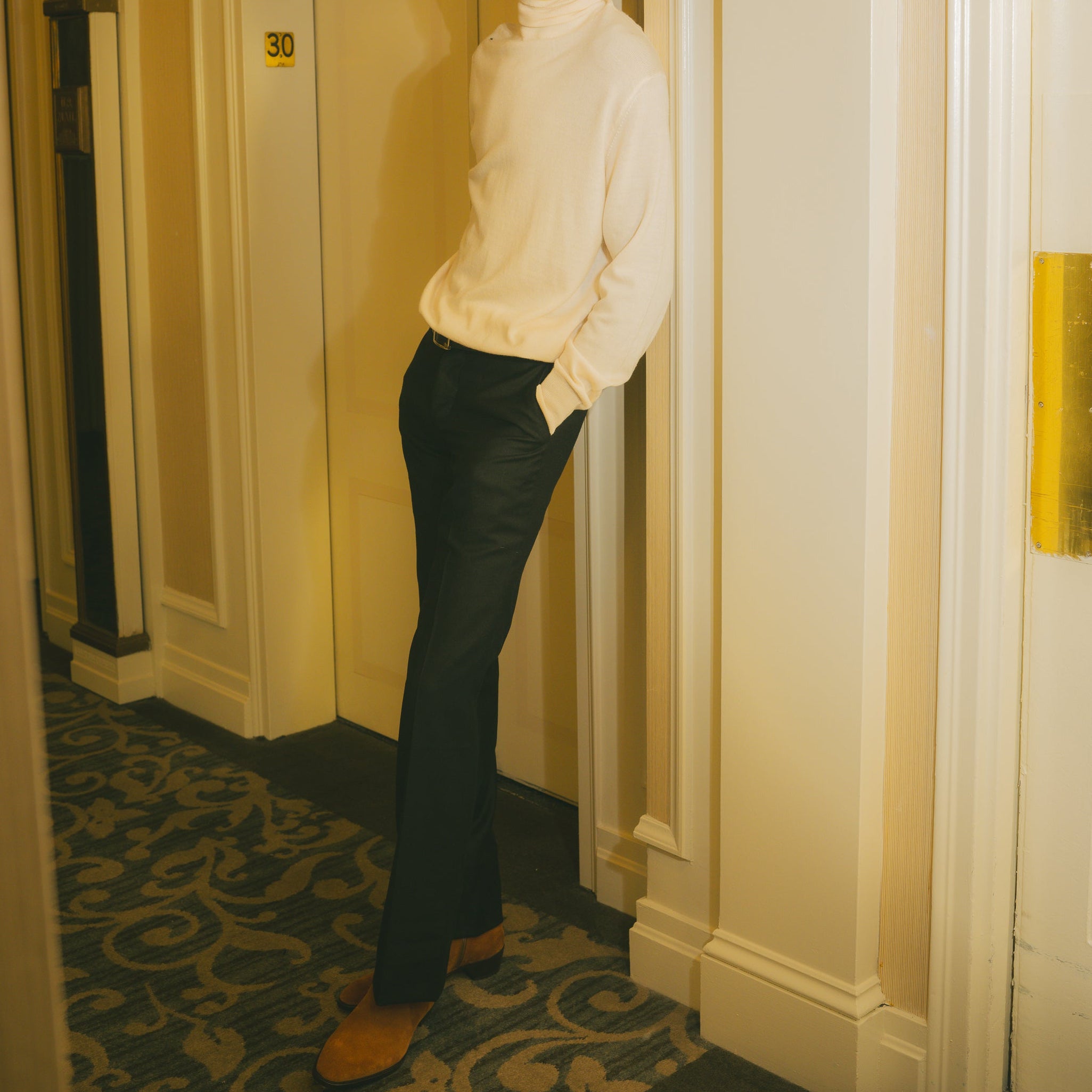 1974 Trousers in Black Tropical Wool