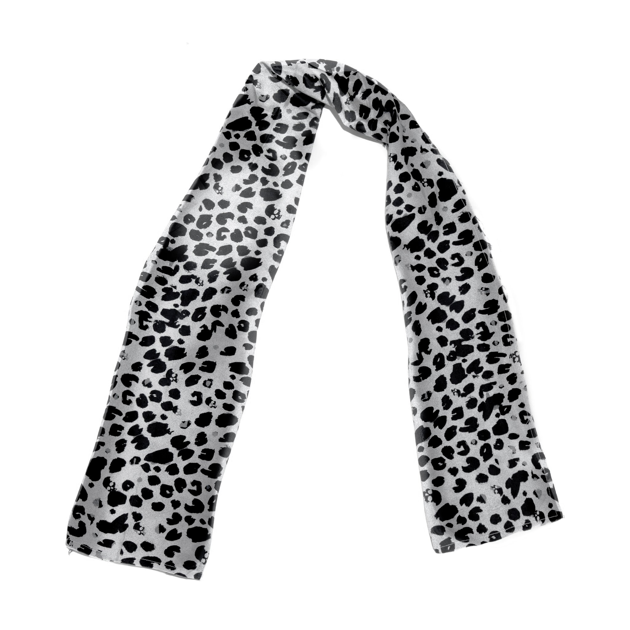 Skull Leopard Print Scarf in Pure Silk