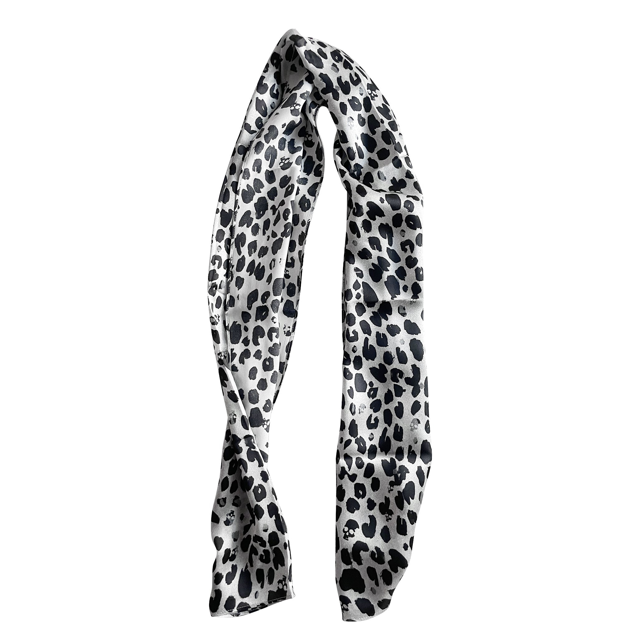 Skull Leopard Print Scarf in Pure Silk