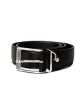 Music Note Motif Belt in Black Leather