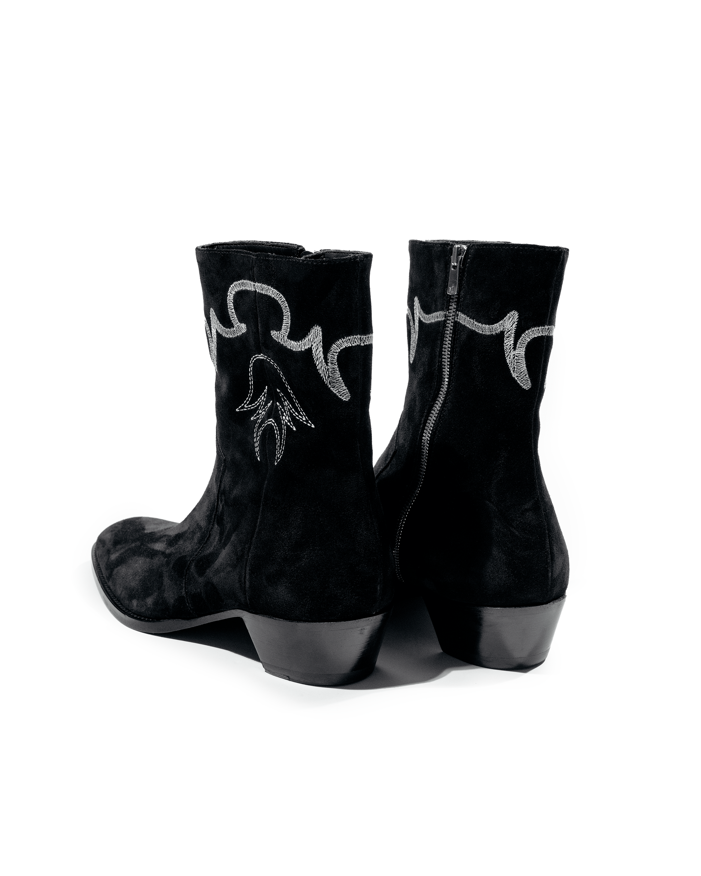 JJL Western Boots in Black Suede