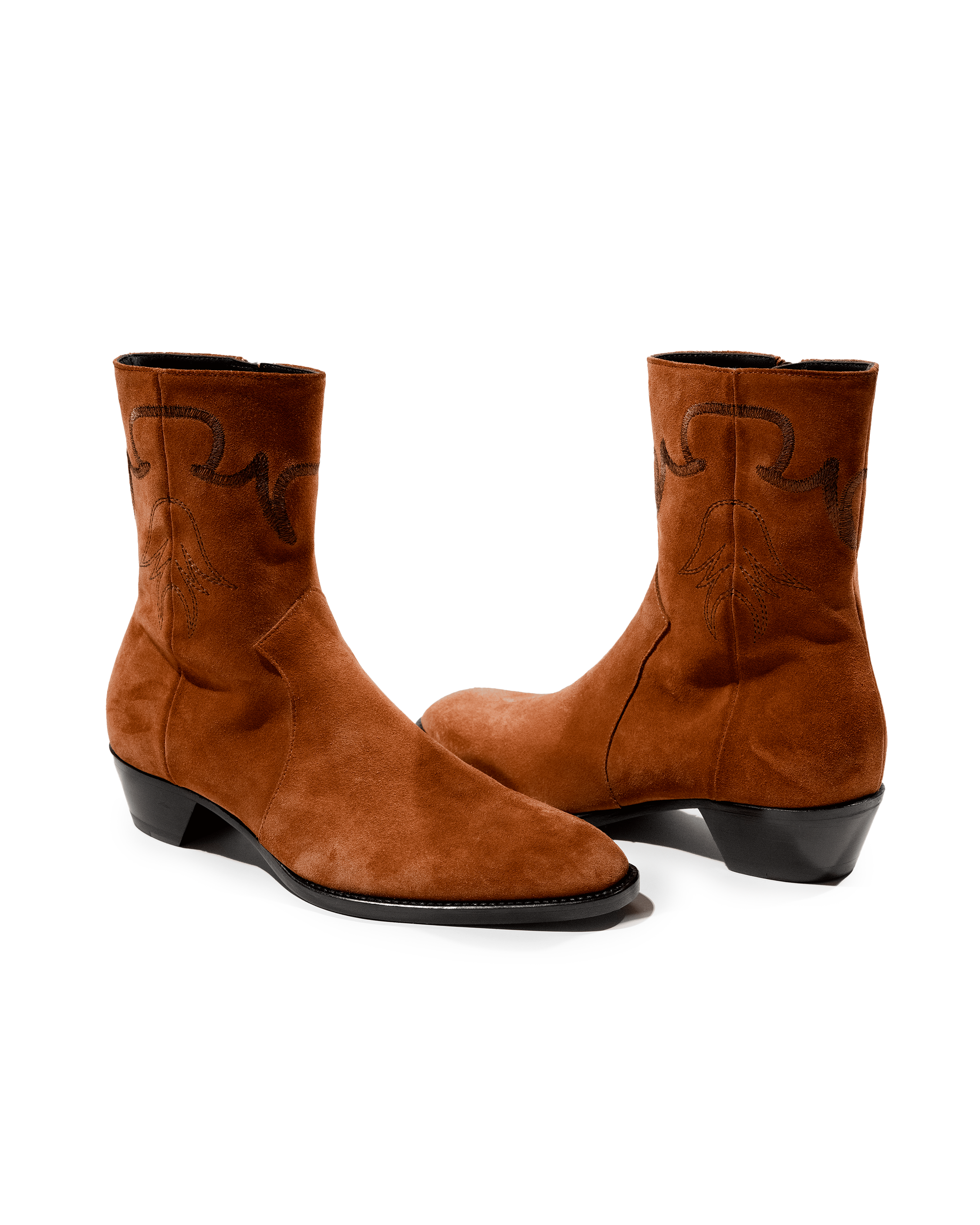 JJL Western Boots in Tan Suede