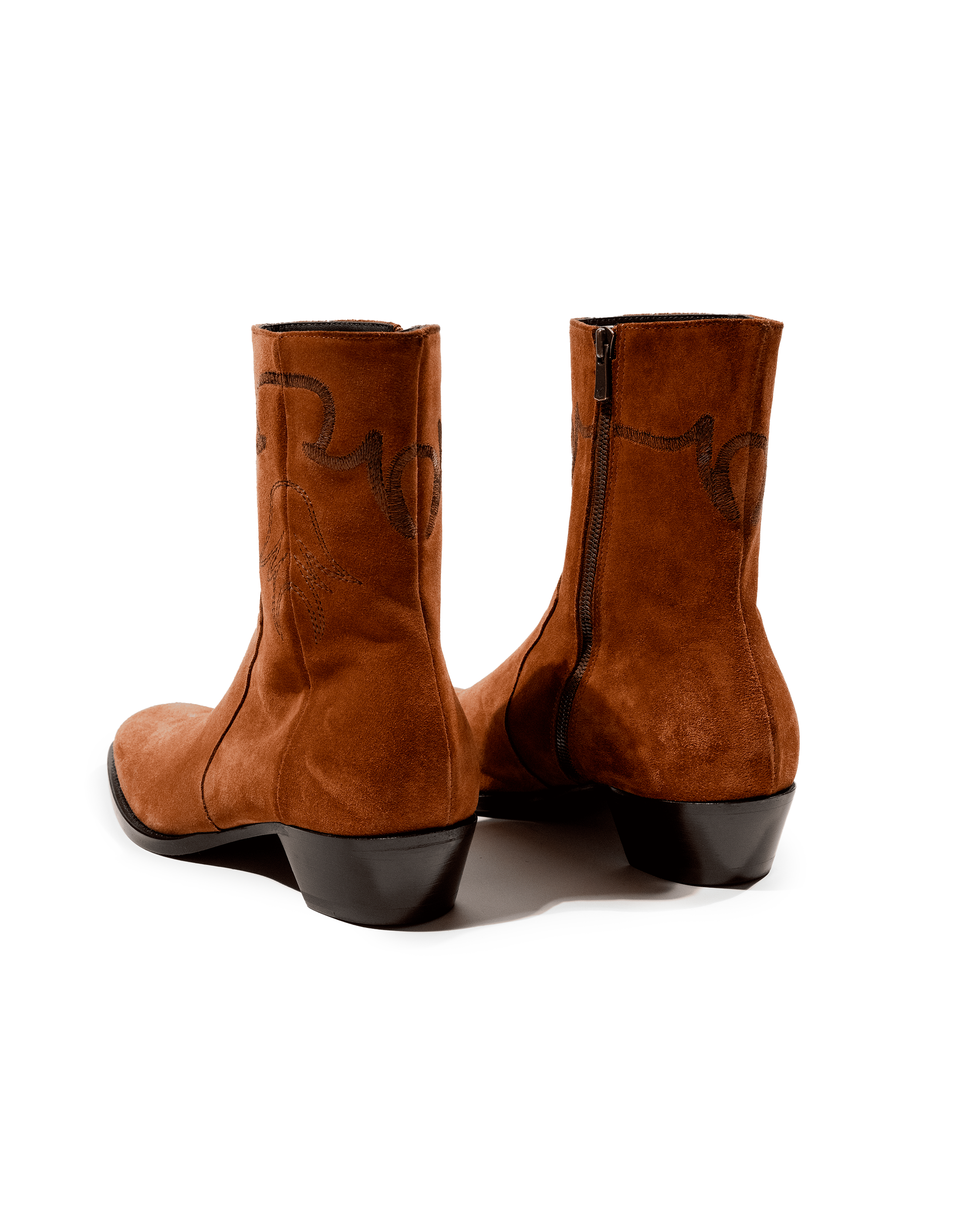 JJL Western Boots in Tan Suede