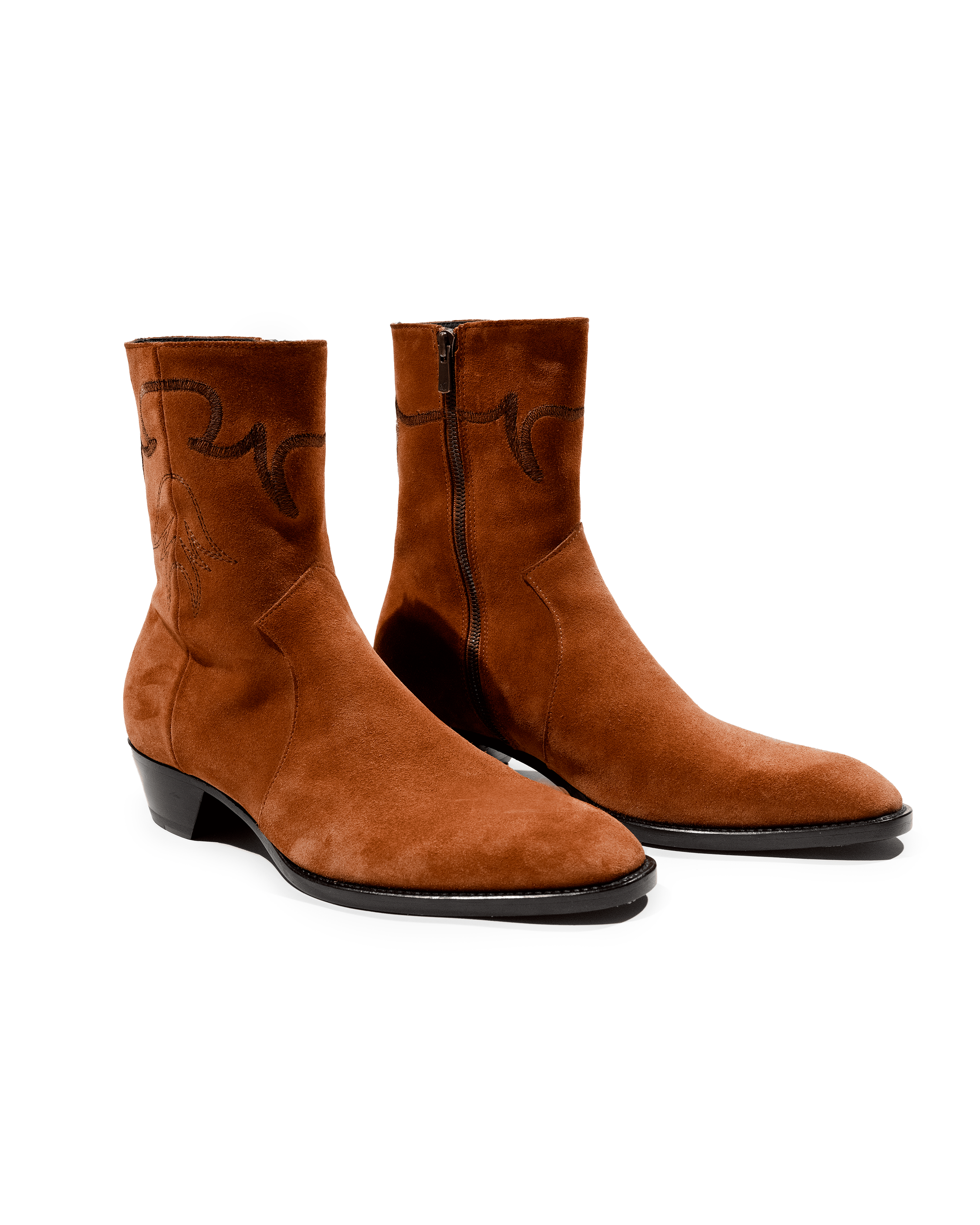 JJL Western Boots in Tan Suede