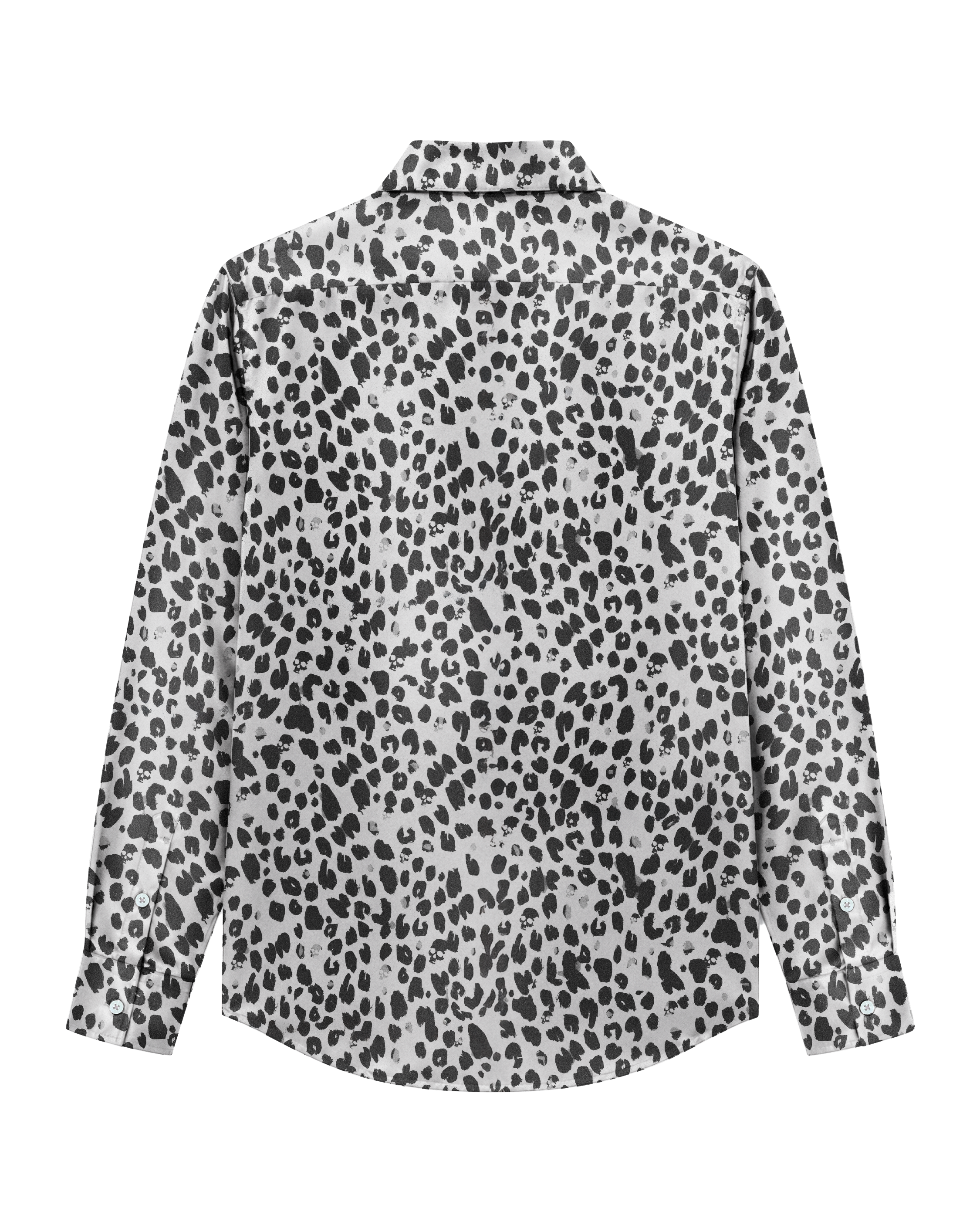 Skull Leopard Shirt in Silk Charmeuse