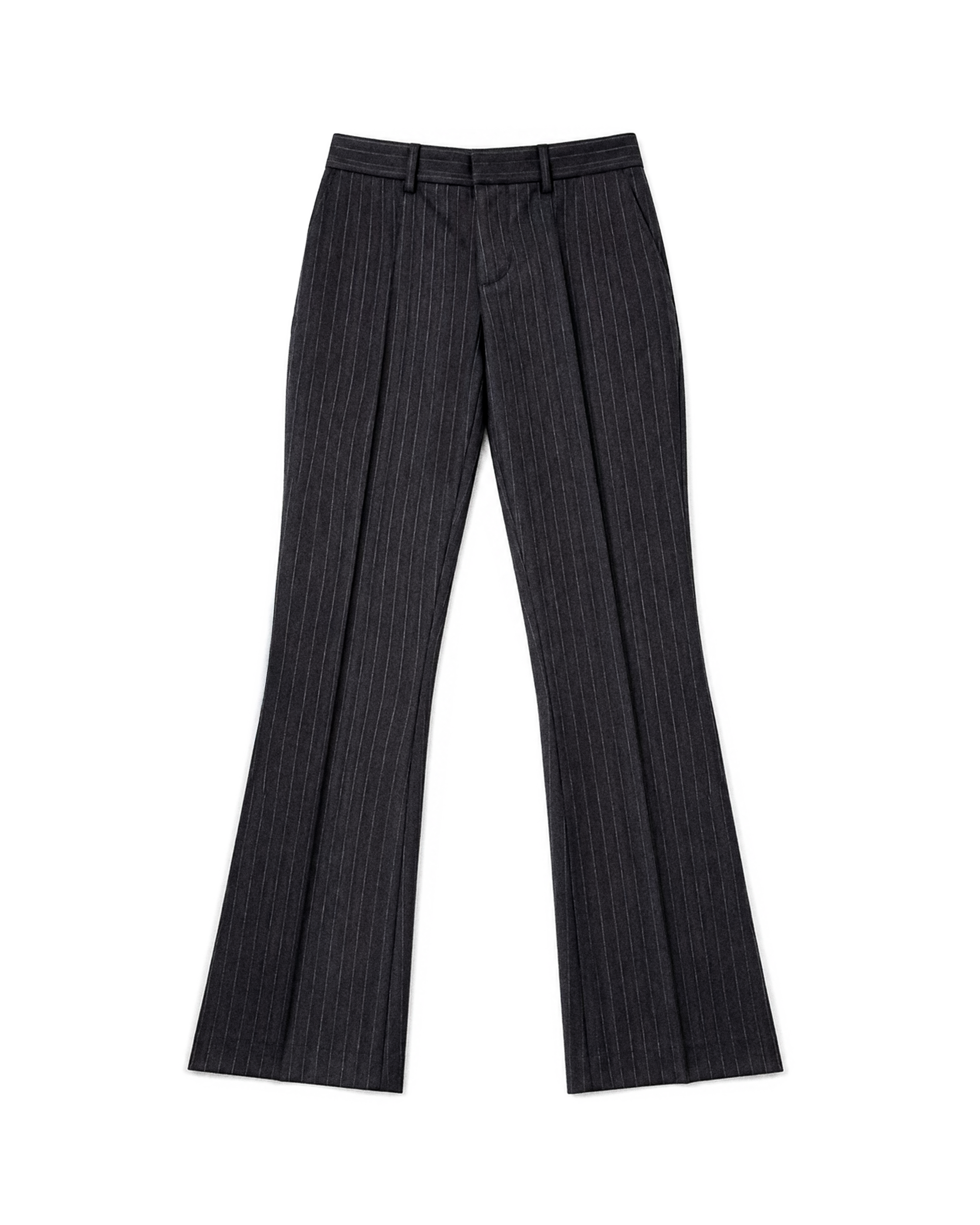 1974 Trousers in Black Pinstripe Wool