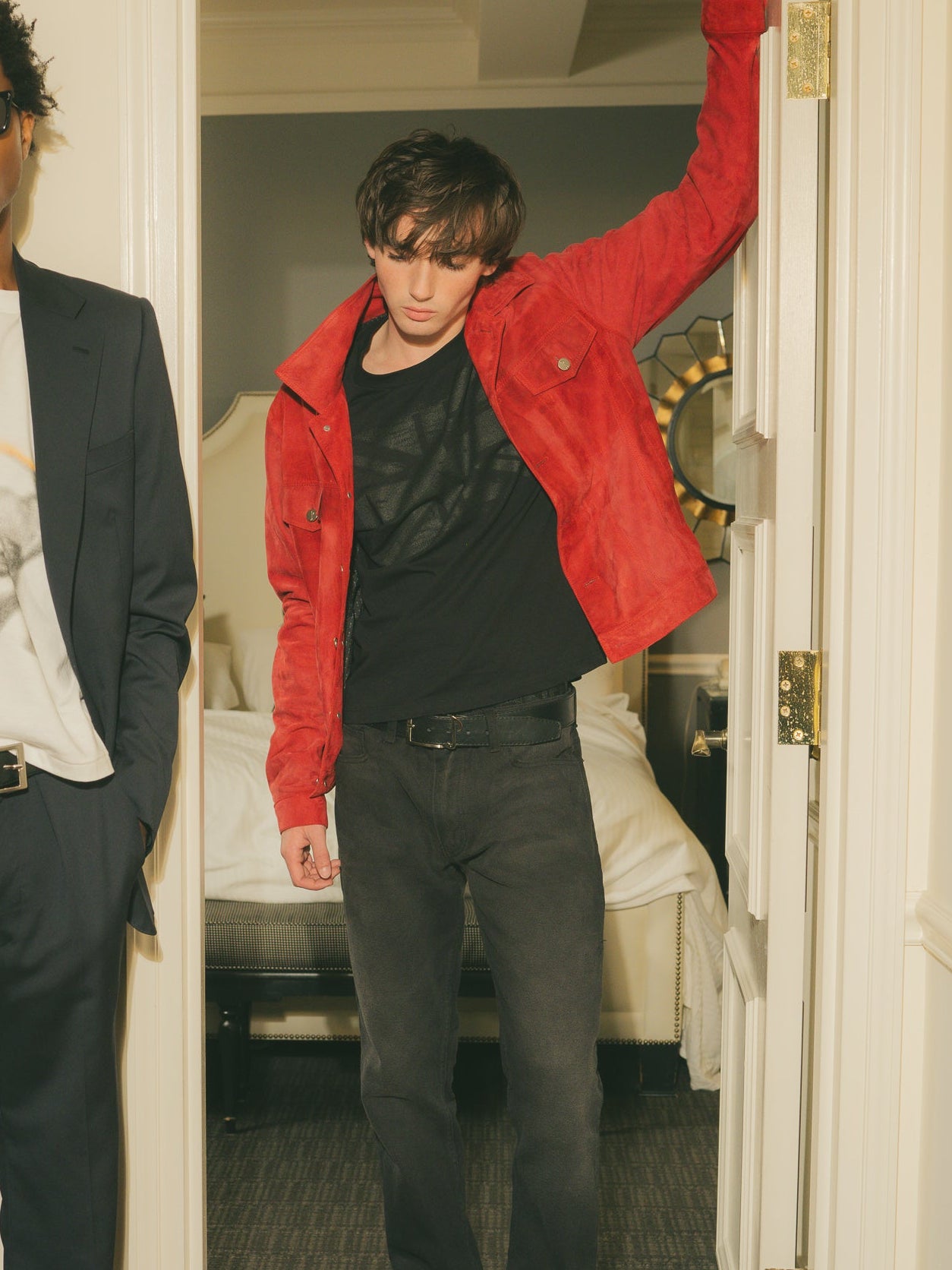 Red Suede Trucker Jacket