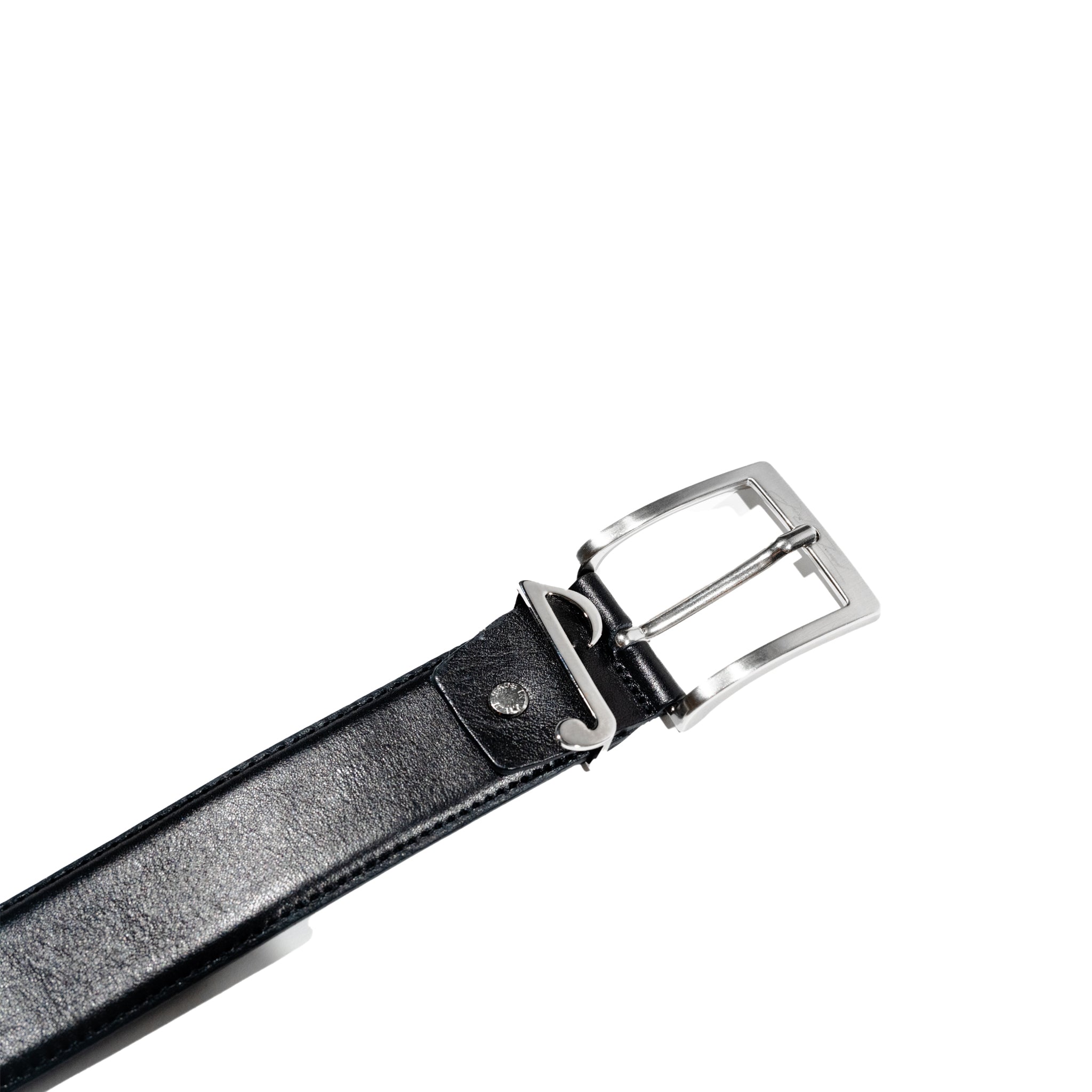 Music Note Motif Belt in Black Leather