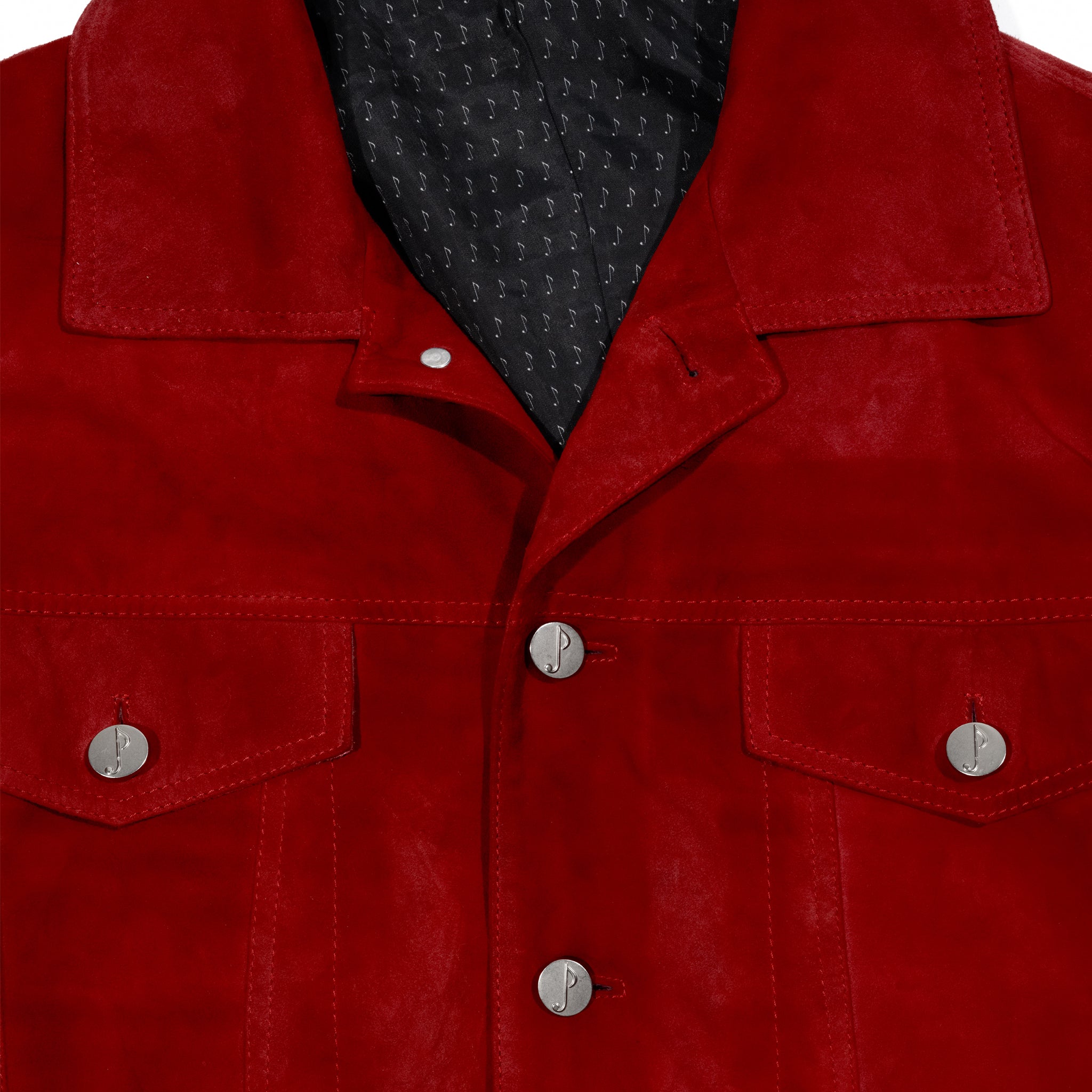Red Suede Trucker Jacket